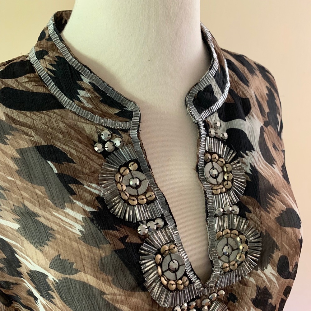 Grace Elements Elegant See Through V Neck Top